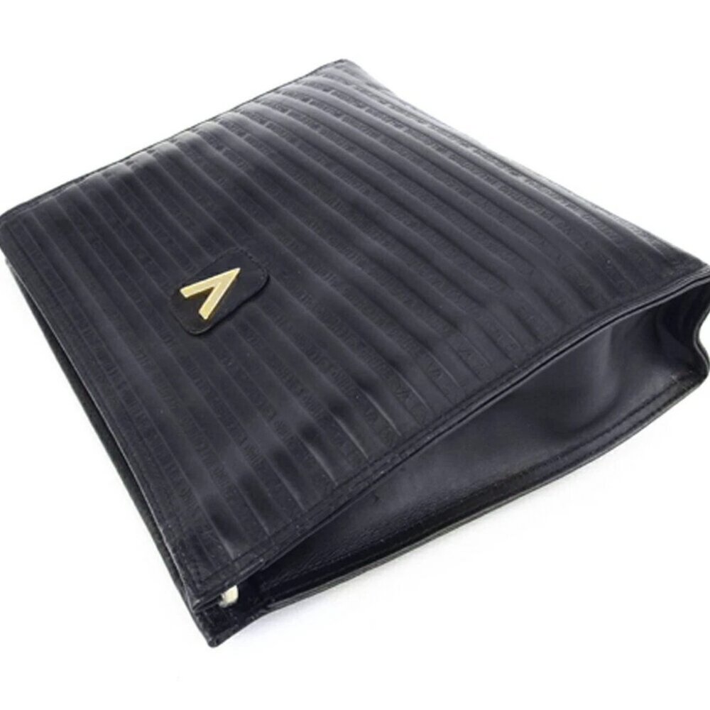 MARIO VALENTINO Clutch bag Black gold Women Authentic secondhand